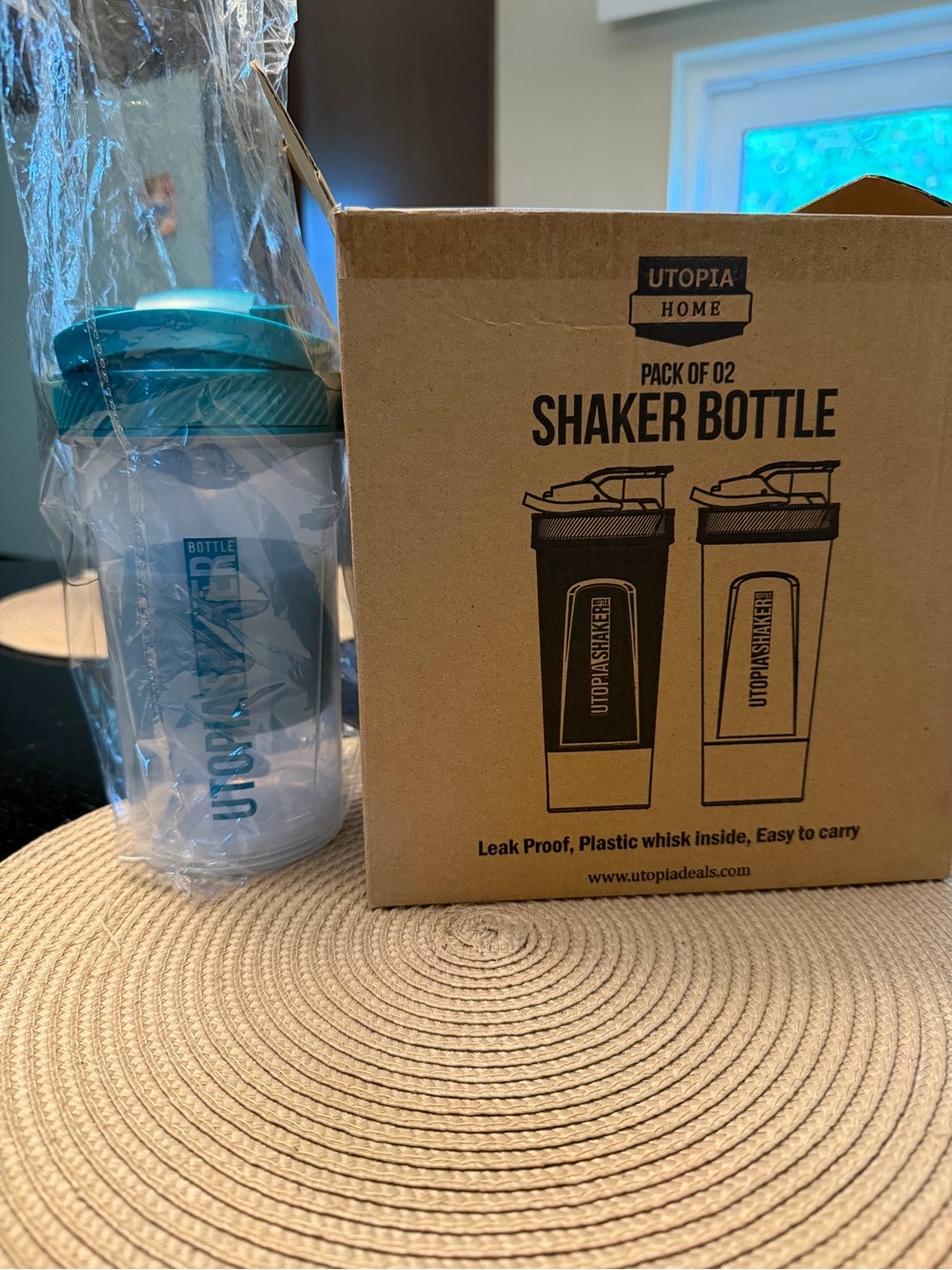 Utopia Home Teal Shaker Bottle - 2-Pack